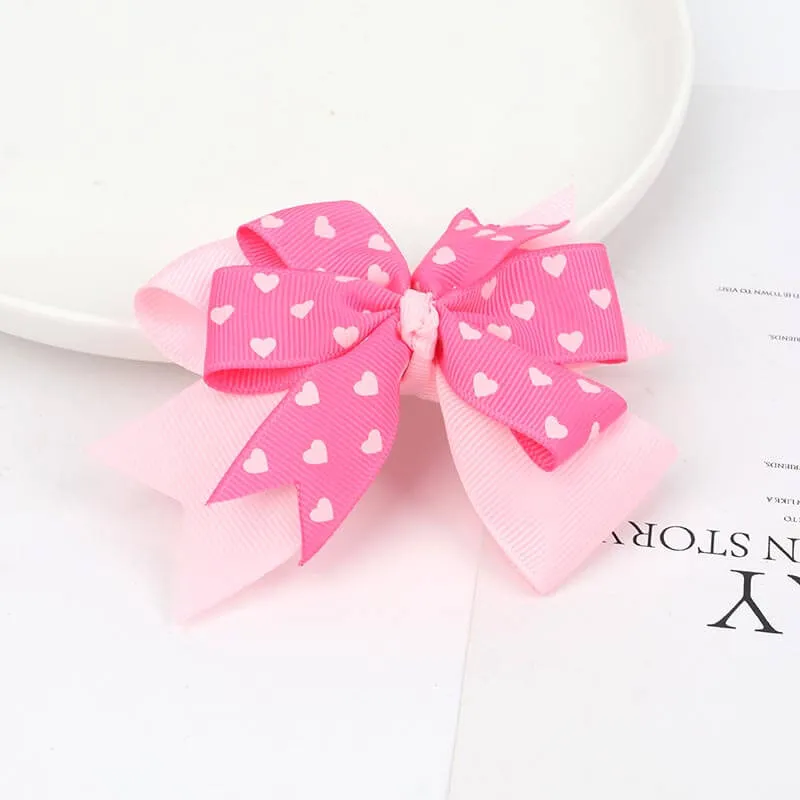 Pretty Love Heart Girl Hair Bows