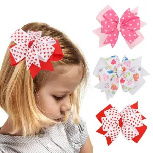 Pretty Love Heart Girl Hair Bows