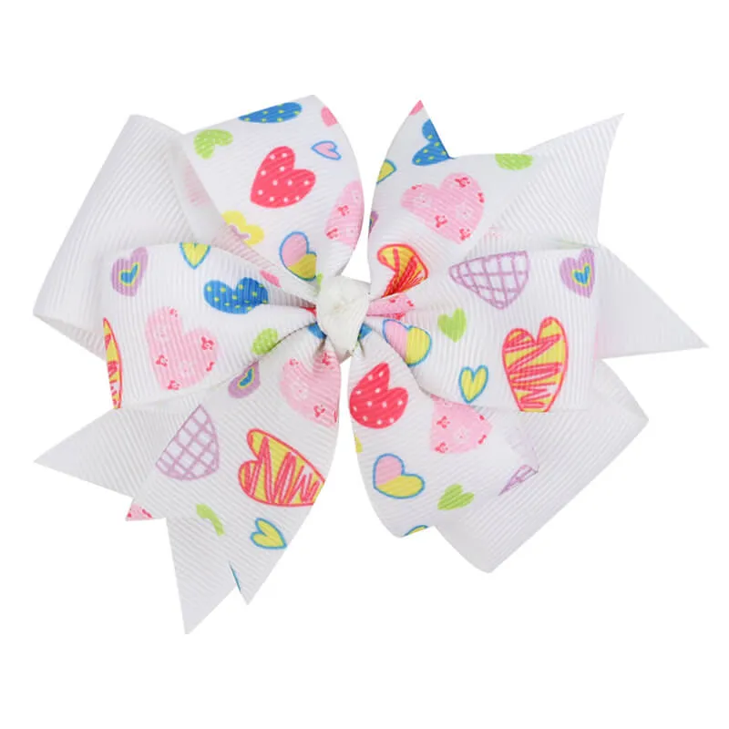 Pretty Love Heart Girl Hair Bows