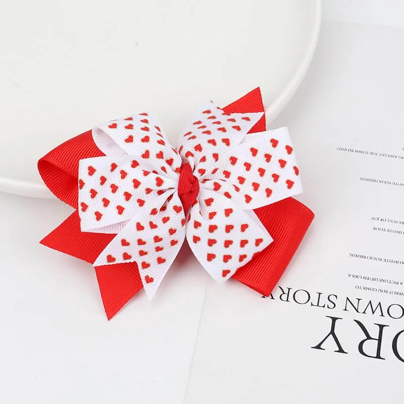 Pretty Love Heart Girl Hair Bows