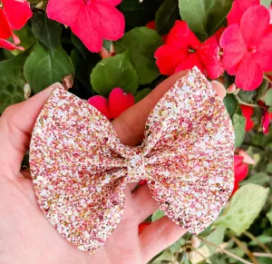 Princess Glitz Chunky Glitter Girls Hair Bow Headband | Hair Clip