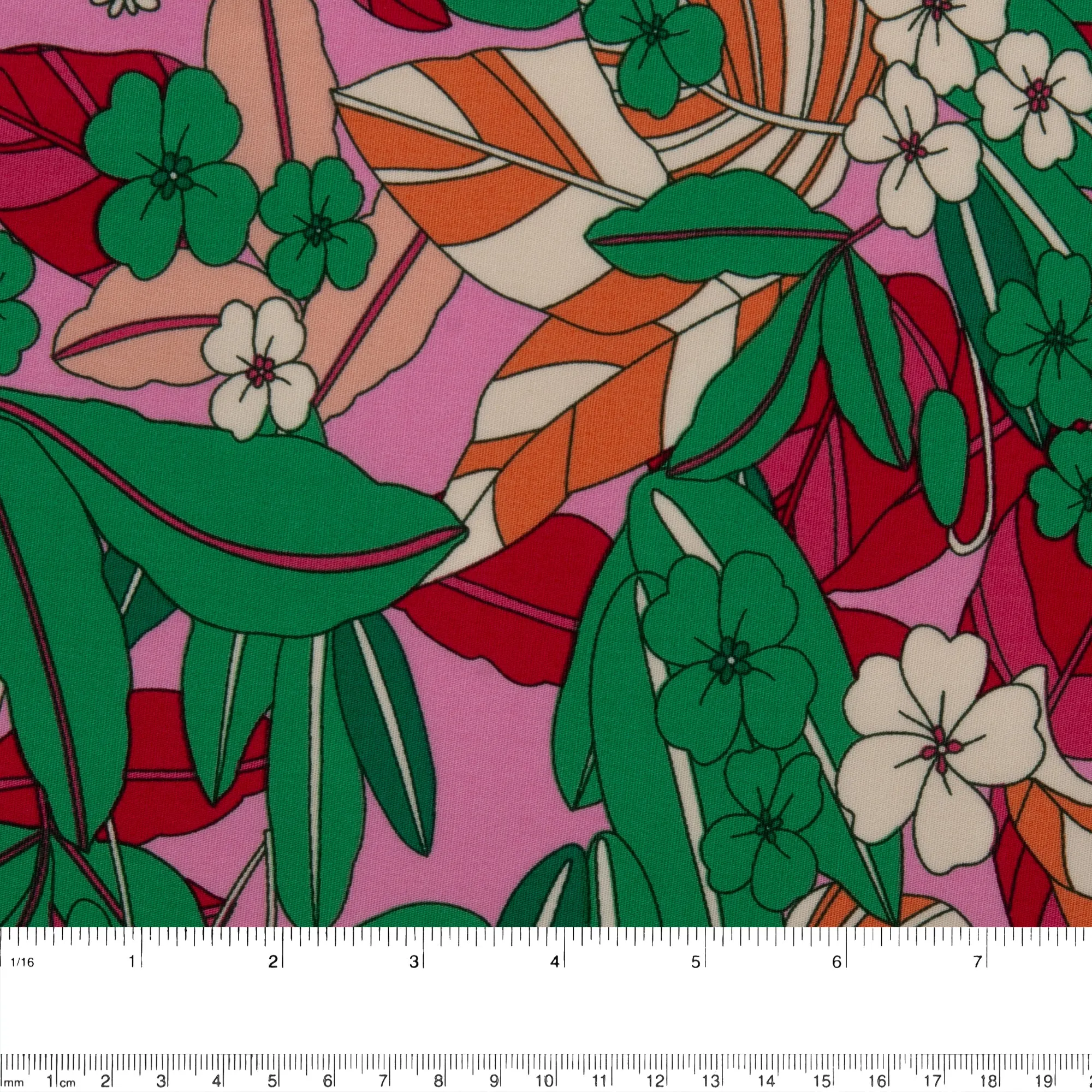 Printed Stretch Cotton Poplin - PAULINA - Pansy - Dawn pink