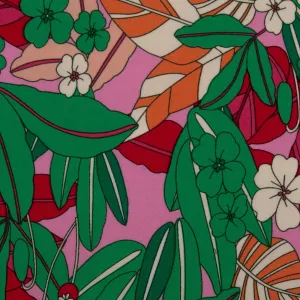 Printed Stretch Cotton Poplin - PAULINA - Pansy - Dawn pink