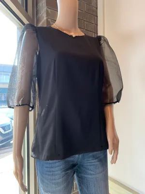 Puff sleeve fitted top