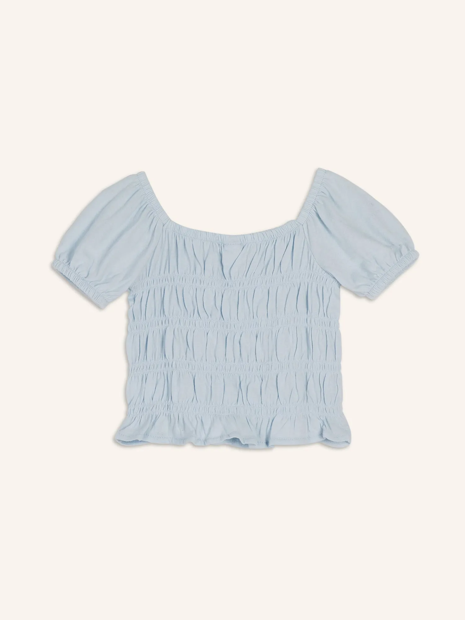 Puff-Sleeve Smocked Top for Girls