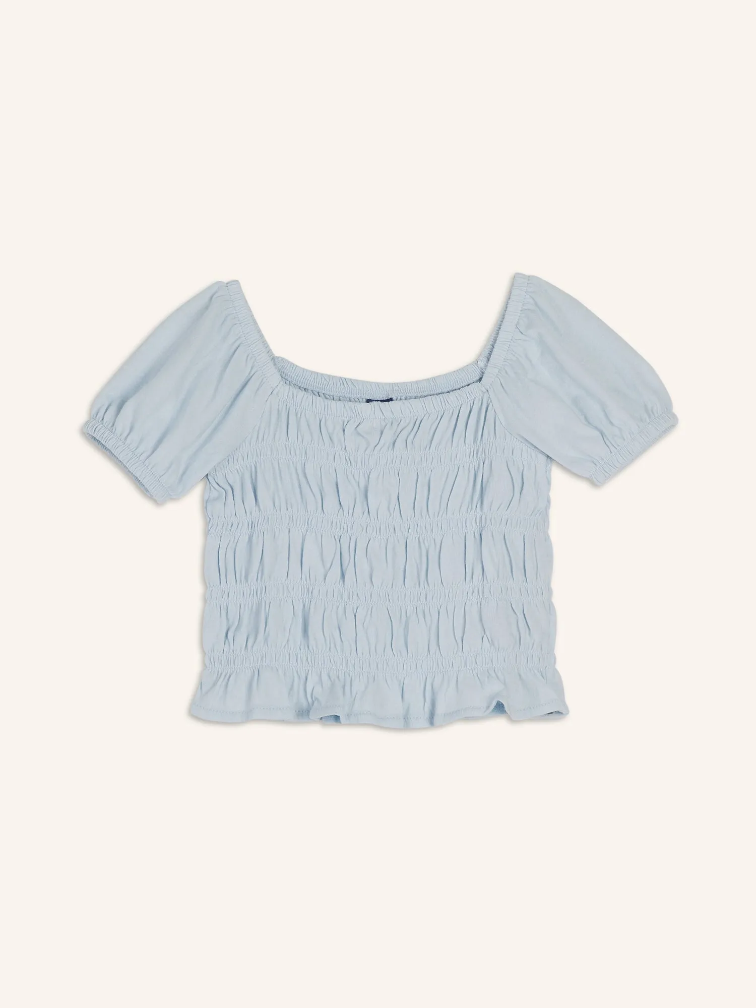 Puff-Sleeve Smocked Top for Girls
