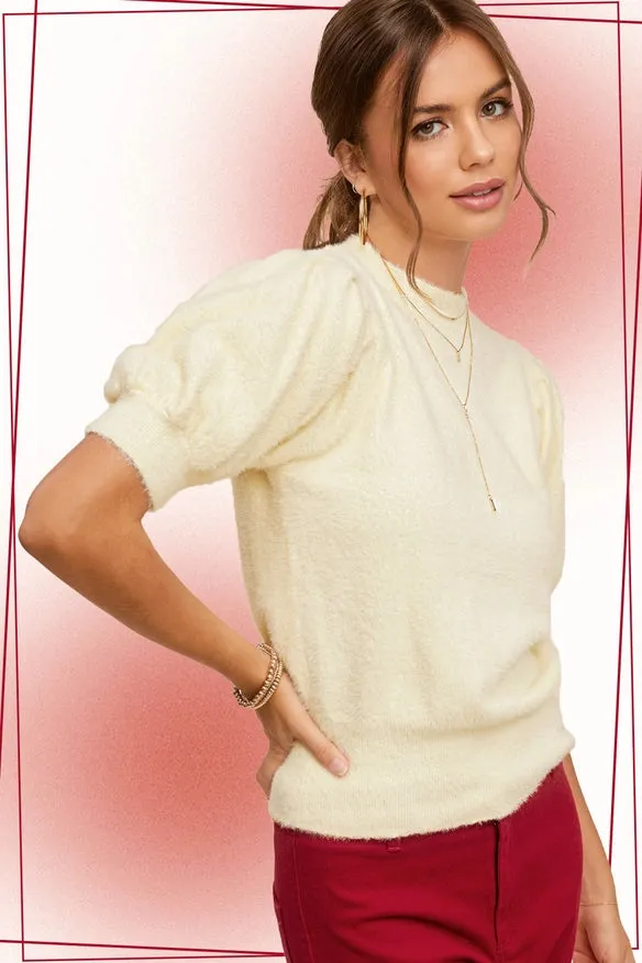 Puff Sleeve Sweater Top