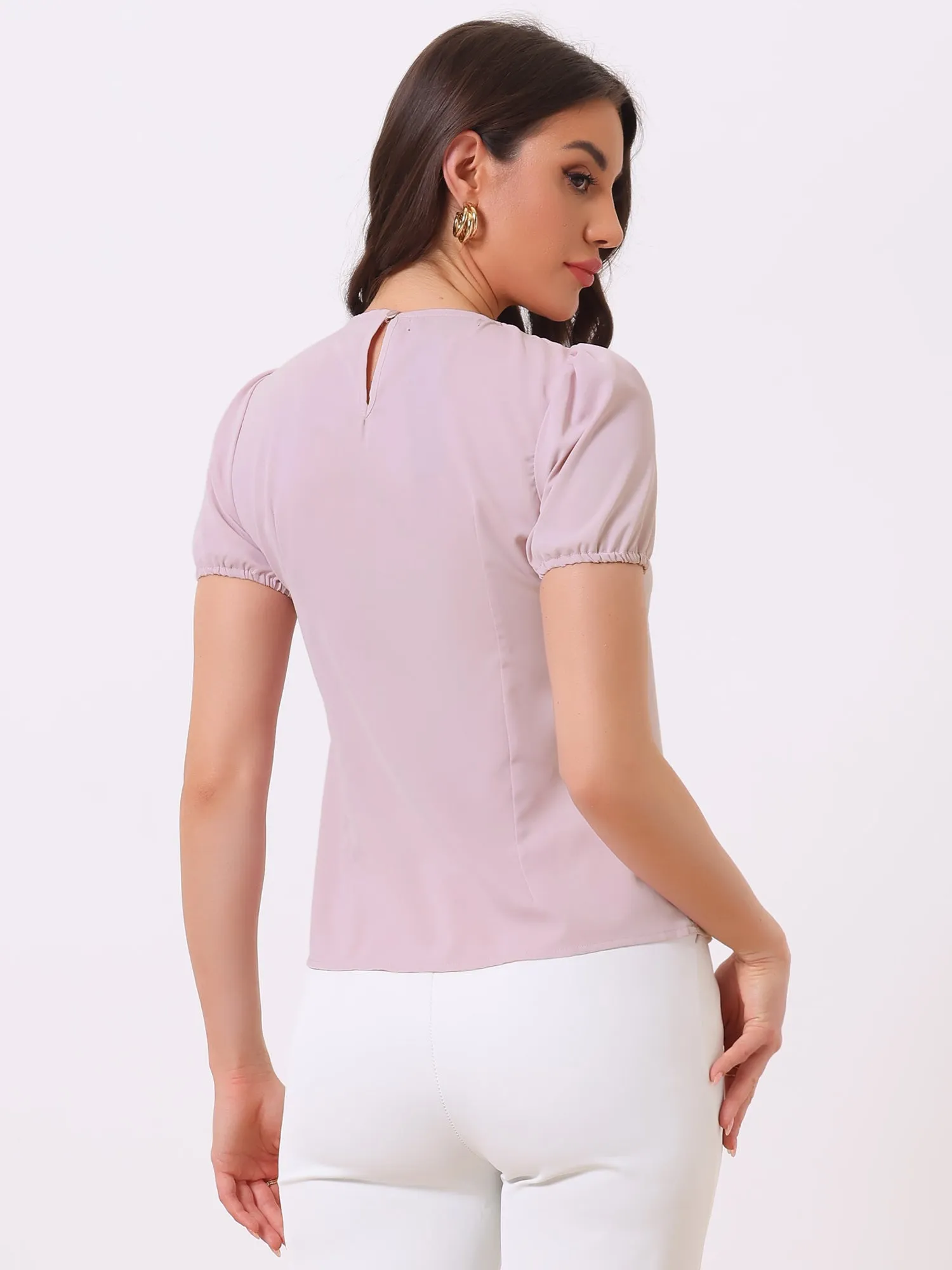 Puff Sleeve Tops Peter Pan Collar Blouse