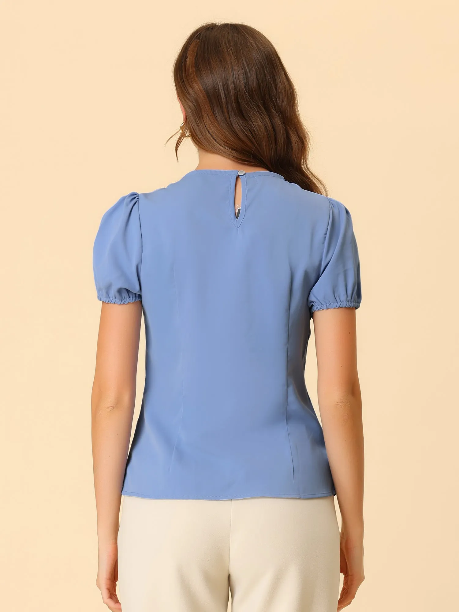 Puff Sleeve Tops Peter Pan Collar Blouse