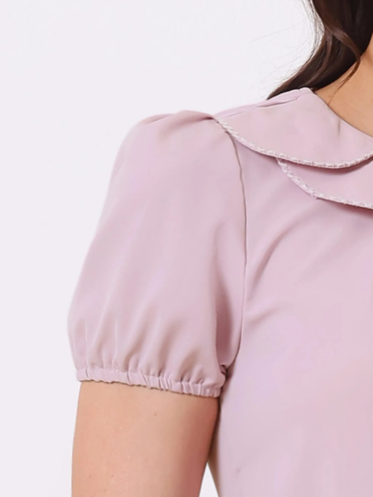 Puff Sleeve Tops Peter Pan Collar Blouse