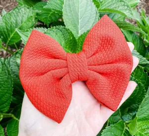 Pumpkin Burnt Orange Liverpool Fabric Bow Headband | Hair Clip
