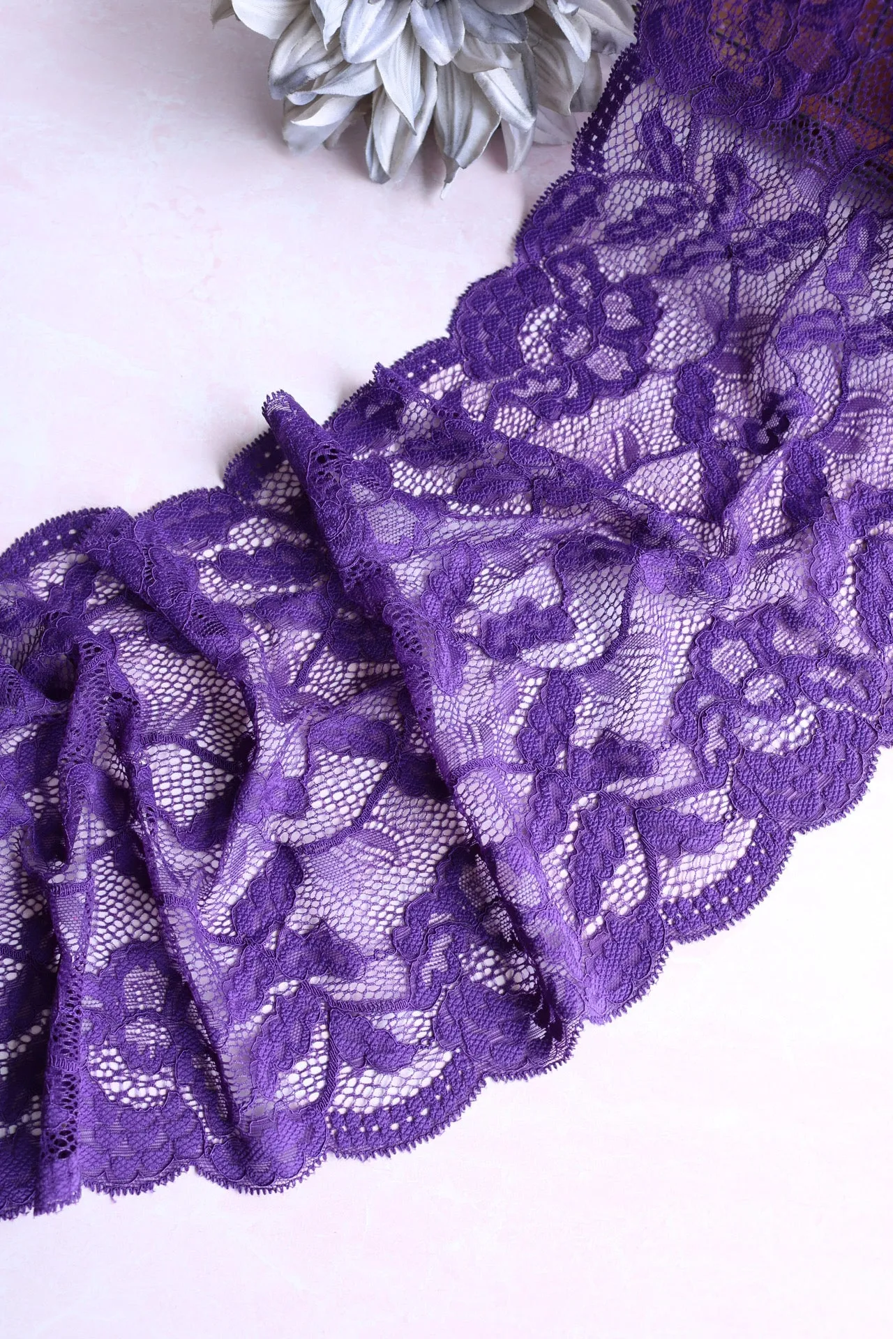 Purple Decadence 9" Wide Stretch Lace