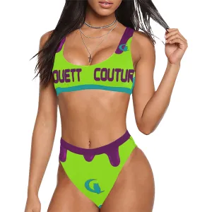 PURPLE DRIPPIN Sport Top & High-Waisted Bikini Swimsuit