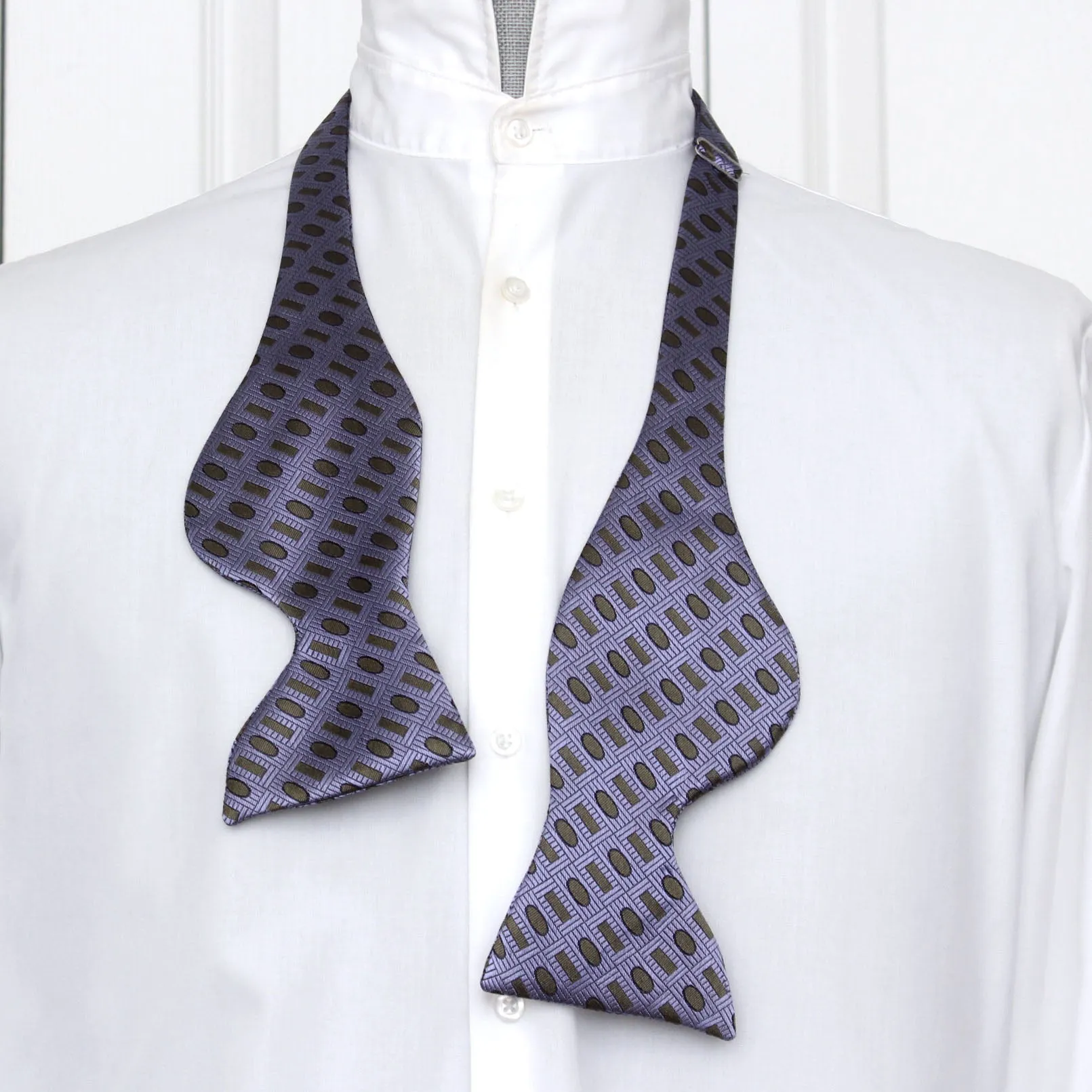 Purple Ornament Silk Bow Tie