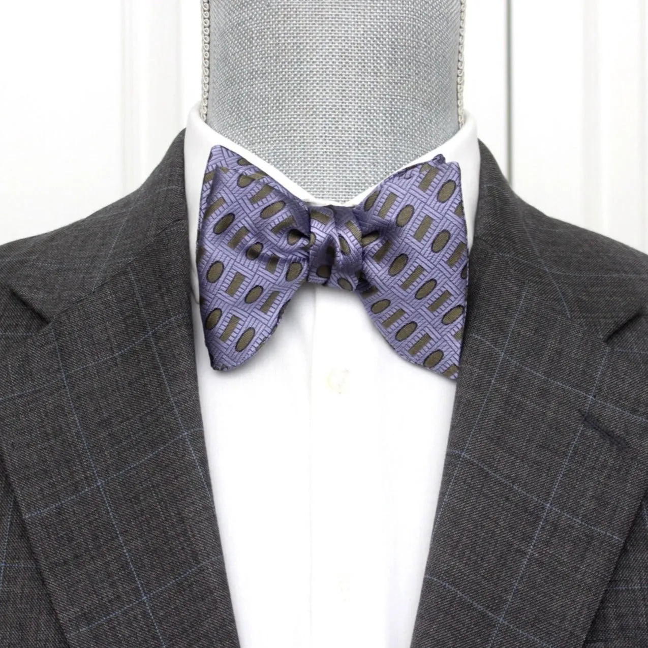 Purple Ornament Silk Bow Tie