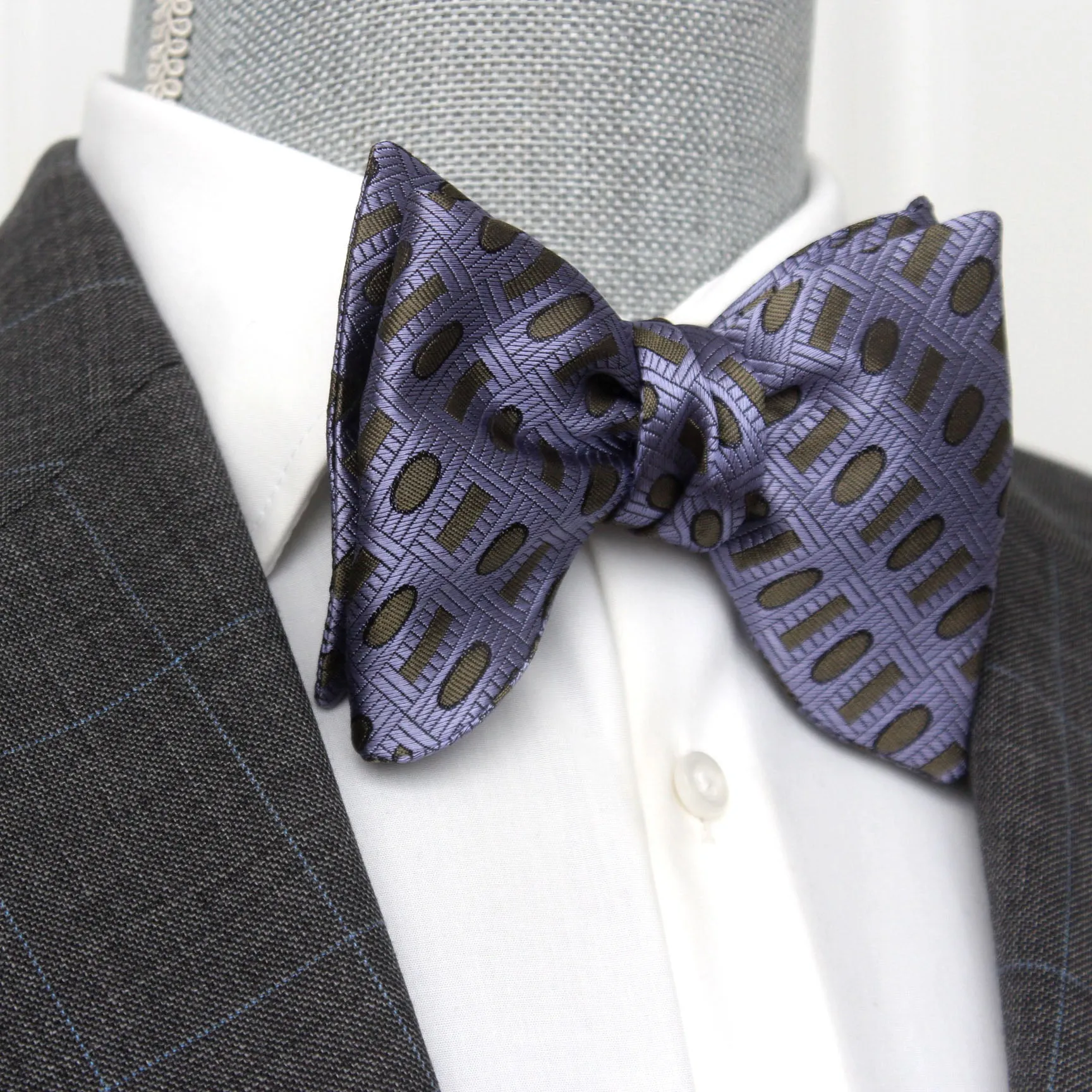 Purple Ornament Silk Bow Tie