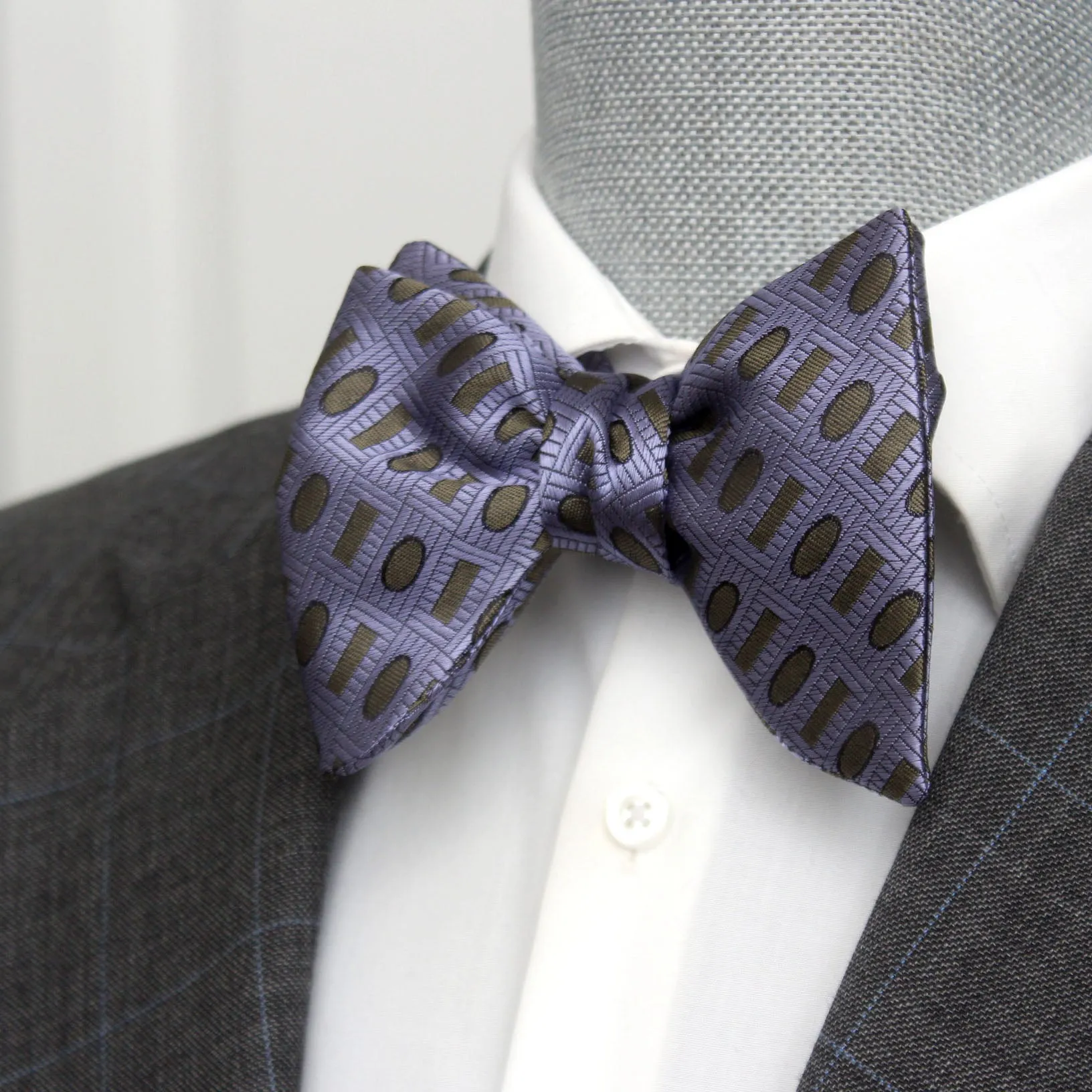 Purple Ornament Silk Bow Tie