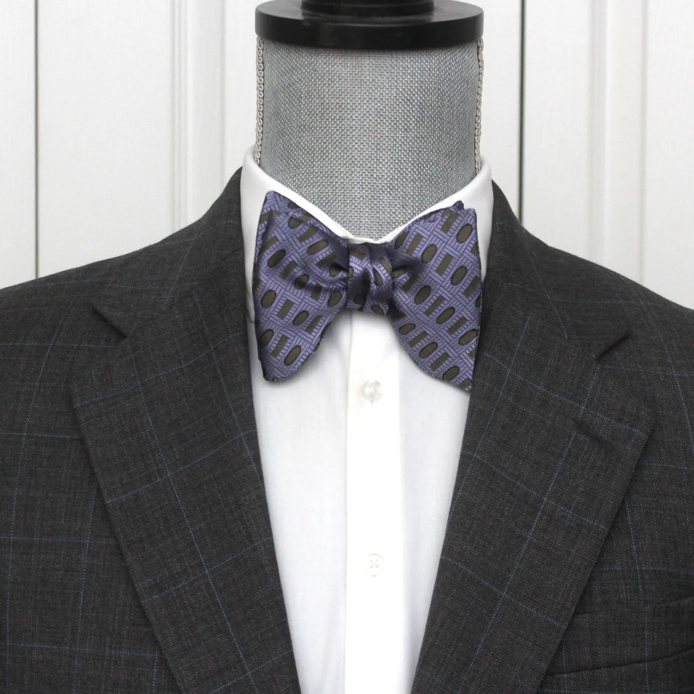 Purple Ornament Silk Bow Tie