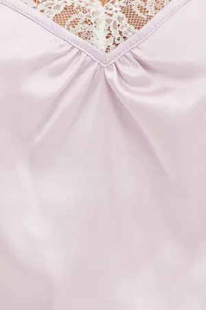 Purple Satin Pajamas Set Sleeveless