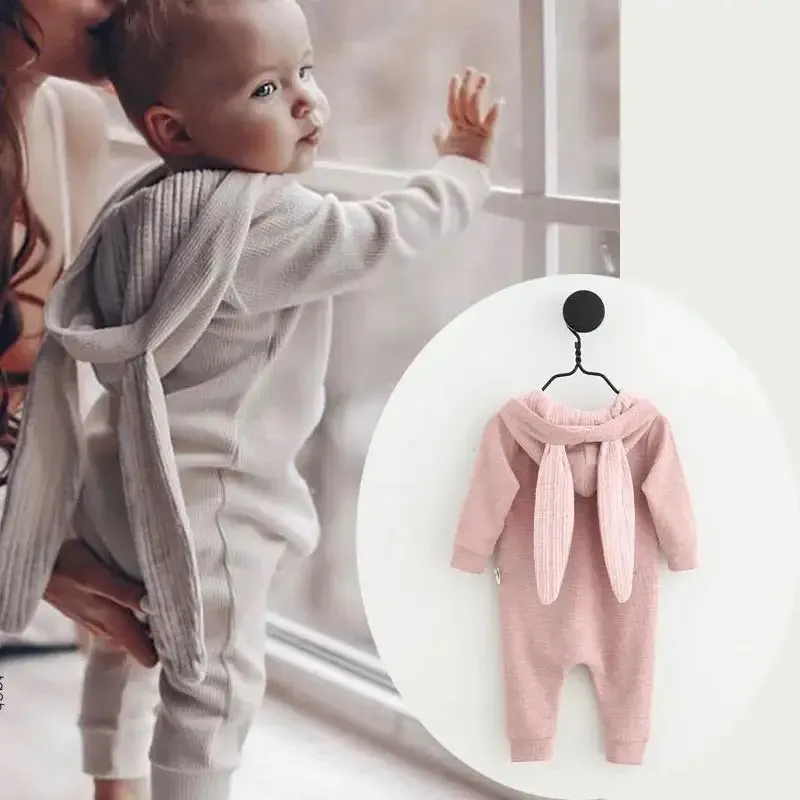 Rabbit Ear Hoodie Baby Rompers