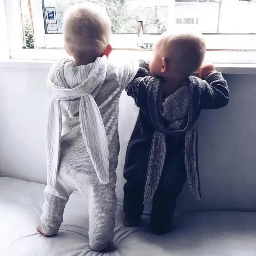 Rabbit Ear Hoodie Baby Rompers