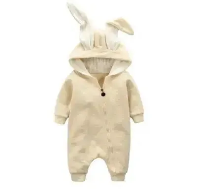 Rabbit Ear Hoodie Baby Rompers