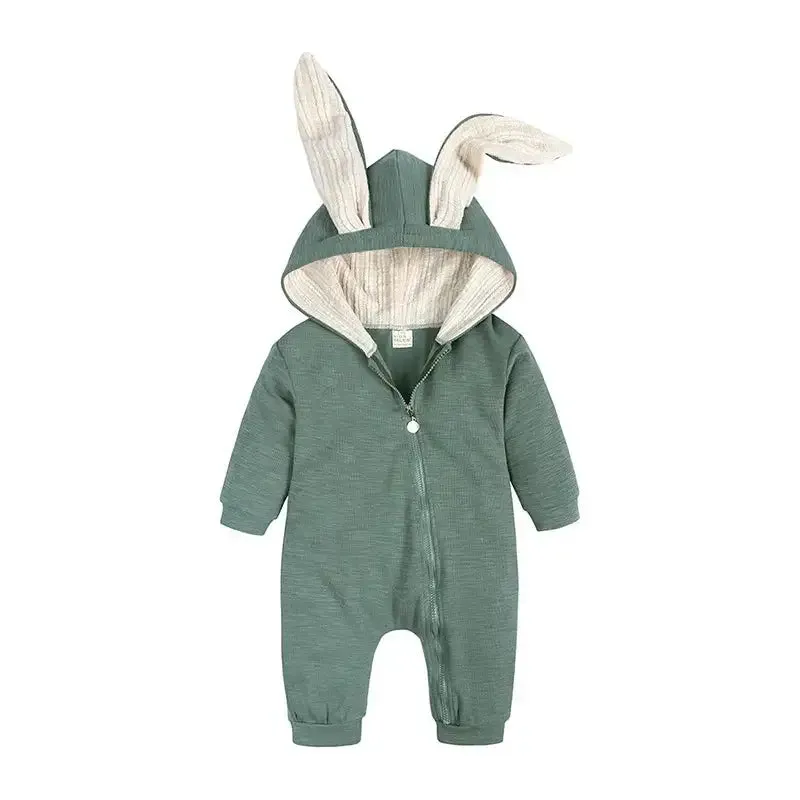 Rabbit Ear Hoodie Baby Rompers