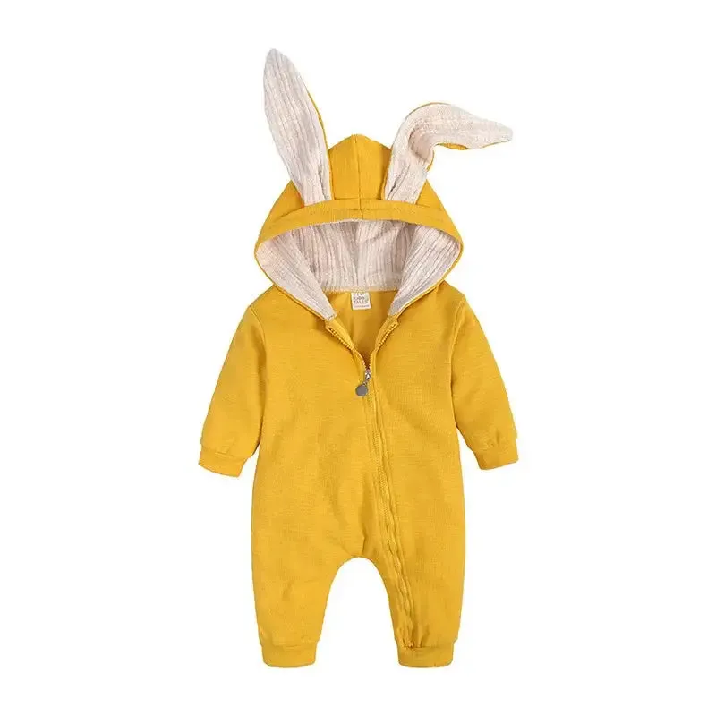 Rabbit Ear Hoodie Baby Rompers