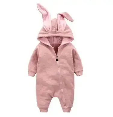 Rabbit Ear Hoodie Baby Rompers