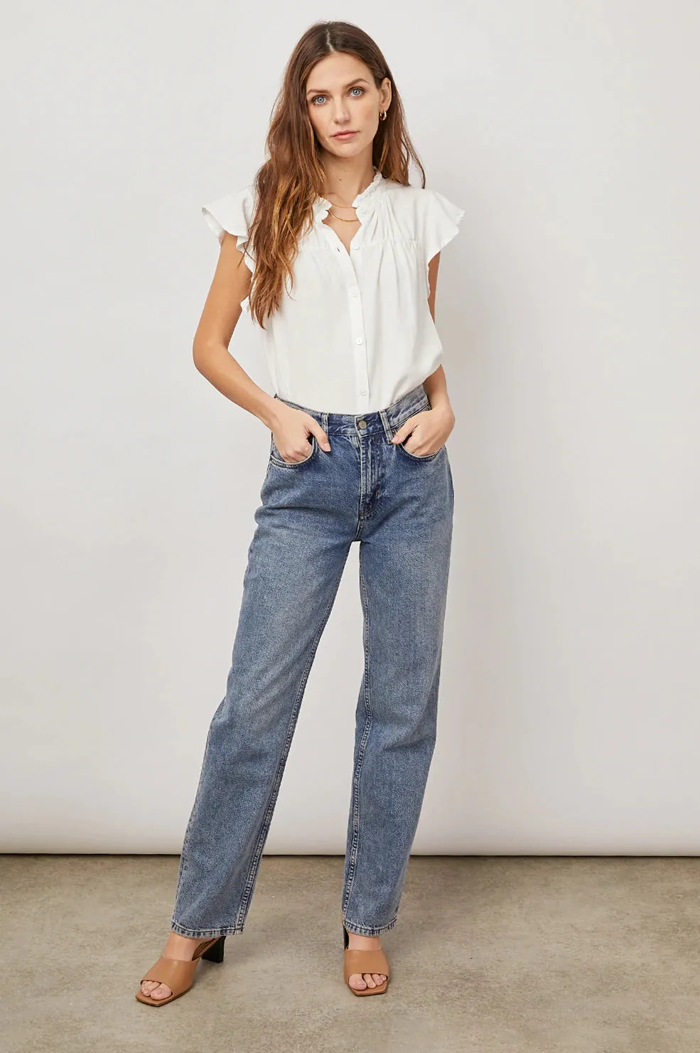 Rails Ruthie Short Sleeve Blouse- White