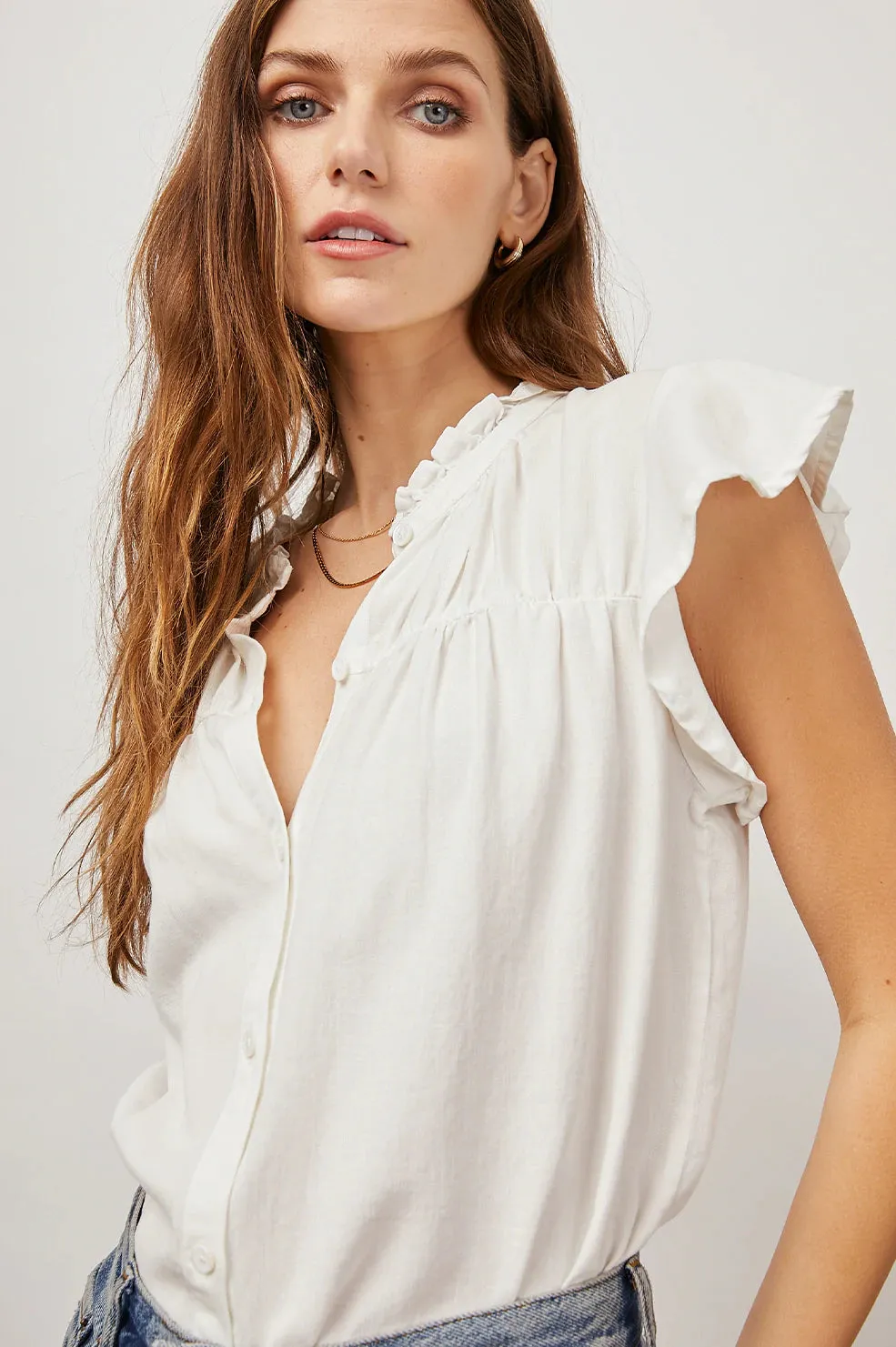 Rails Ruthie Short Sleeve Blouse- White