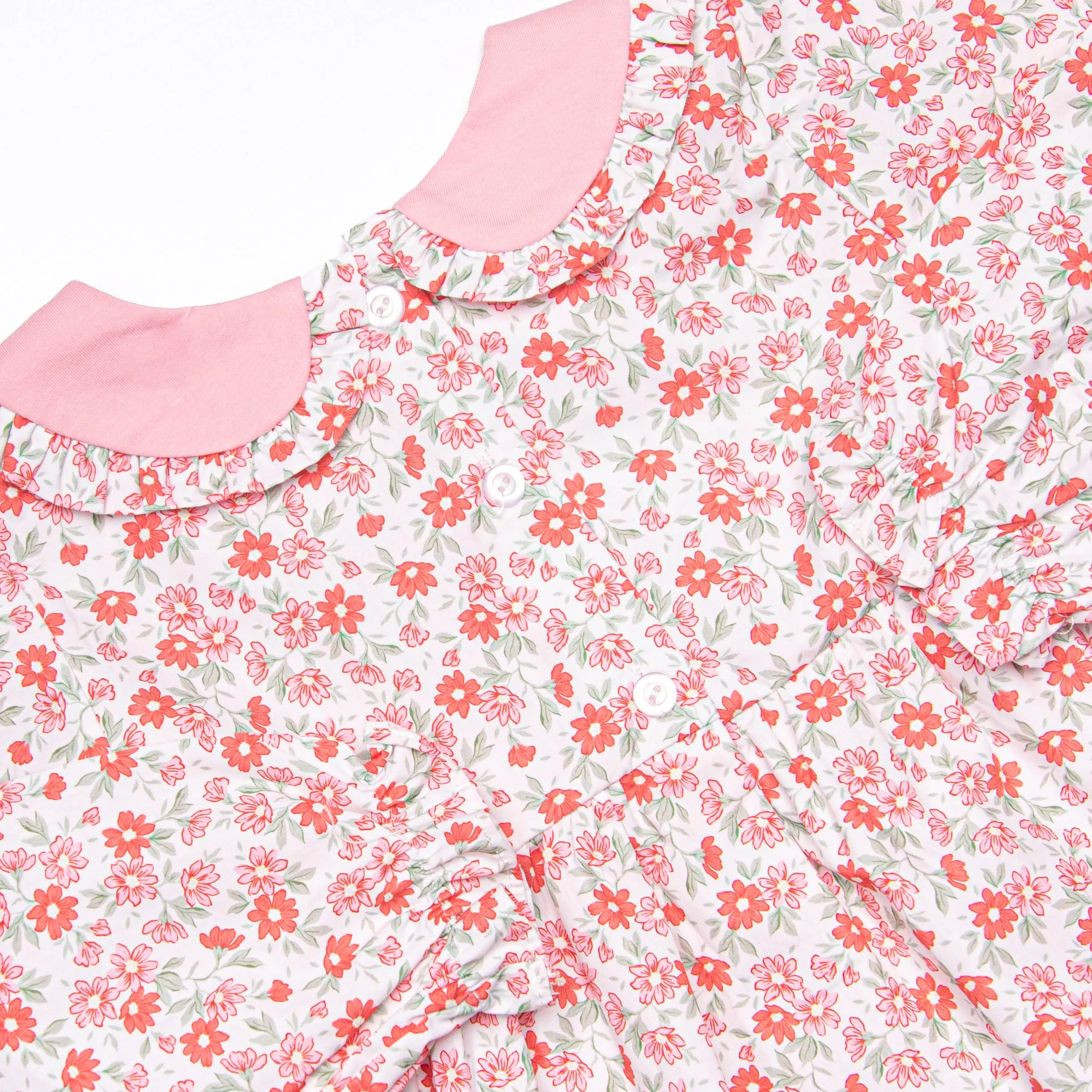 Raspberry Blooms Diaper Set, Red