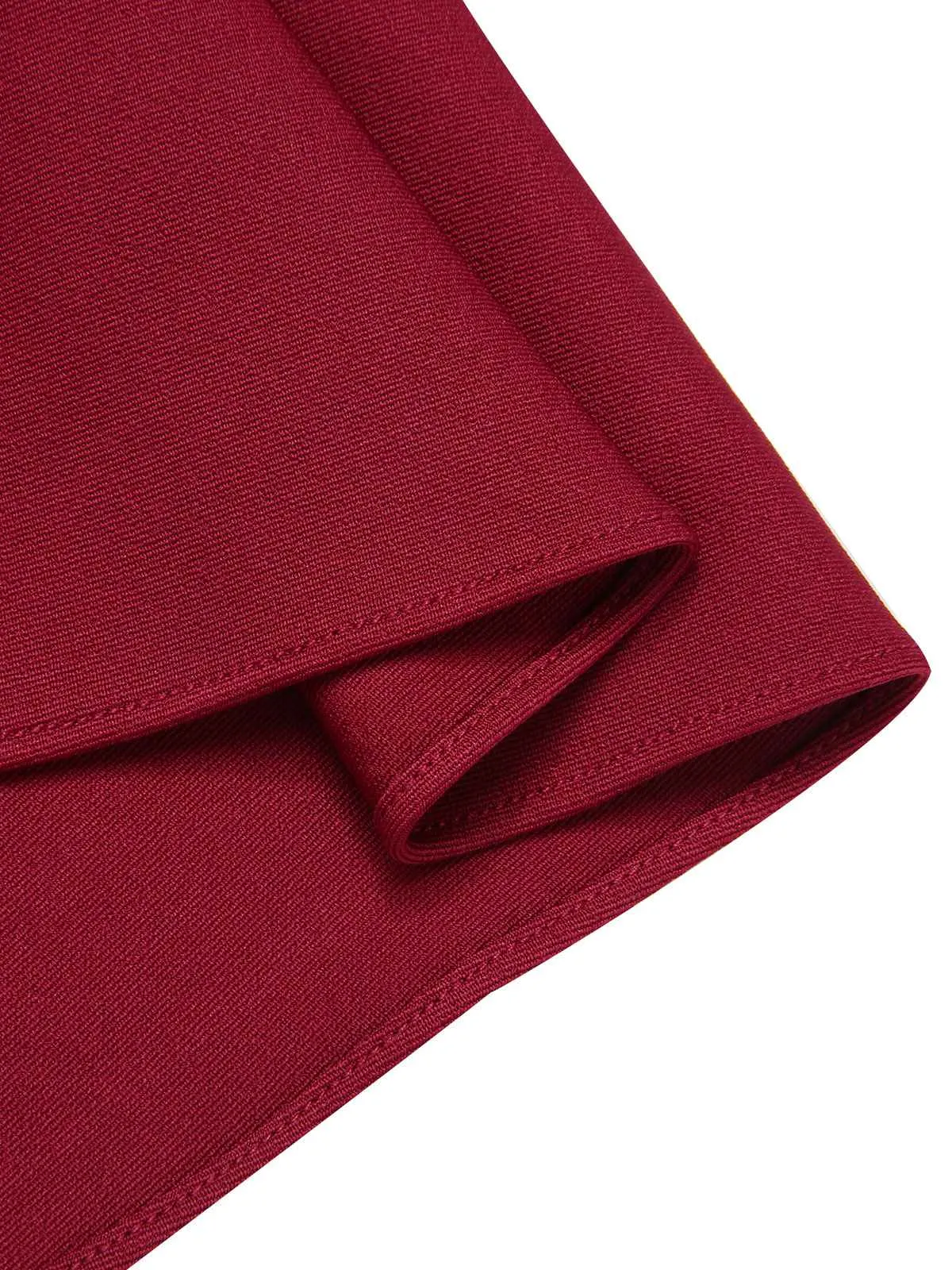 Red 1940s Buttoned Solid Skirt