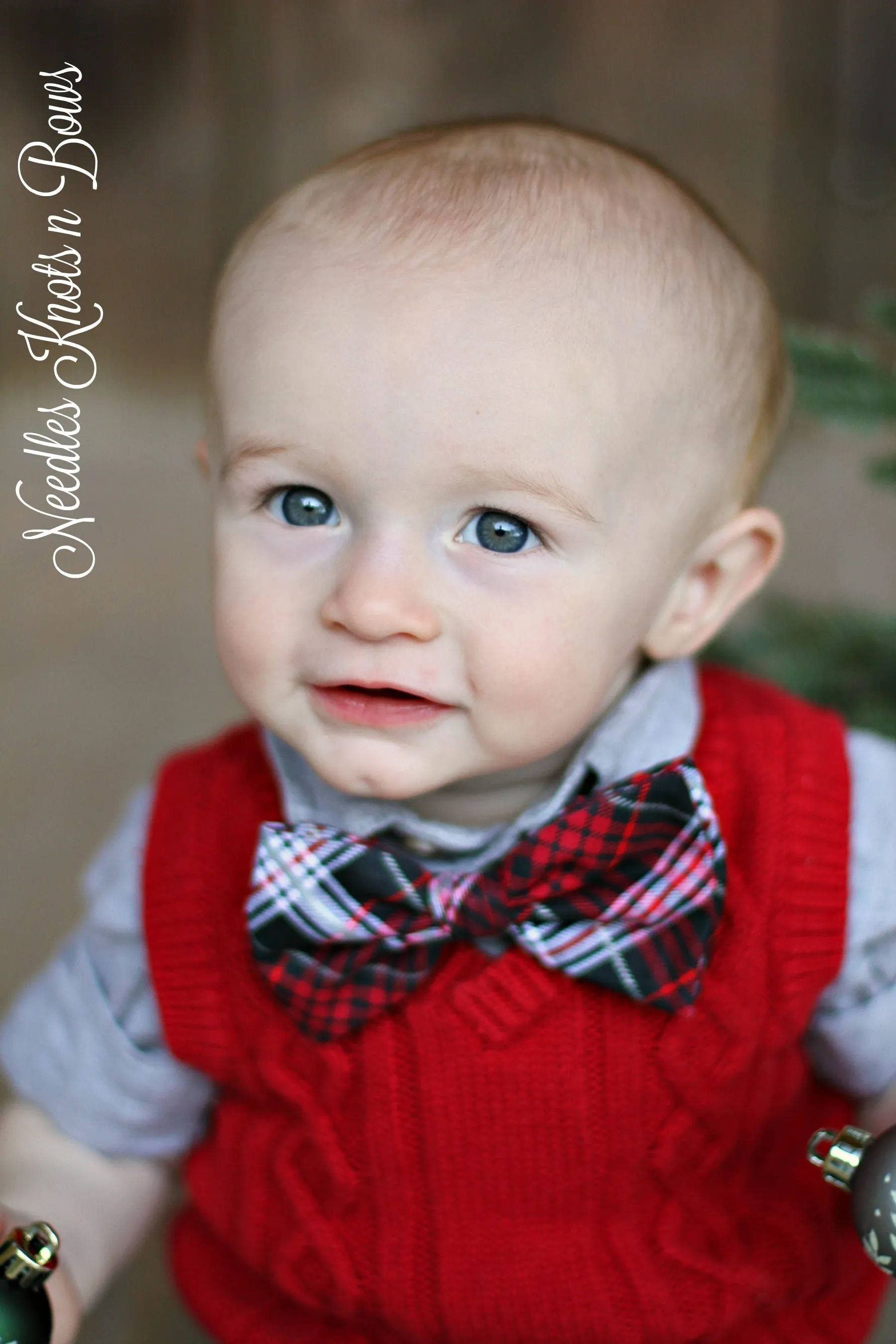 Red Black Scottish Tartan Plaid Bow Tie