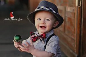 Red Black Scottish Tartan Plaid Bow Tie