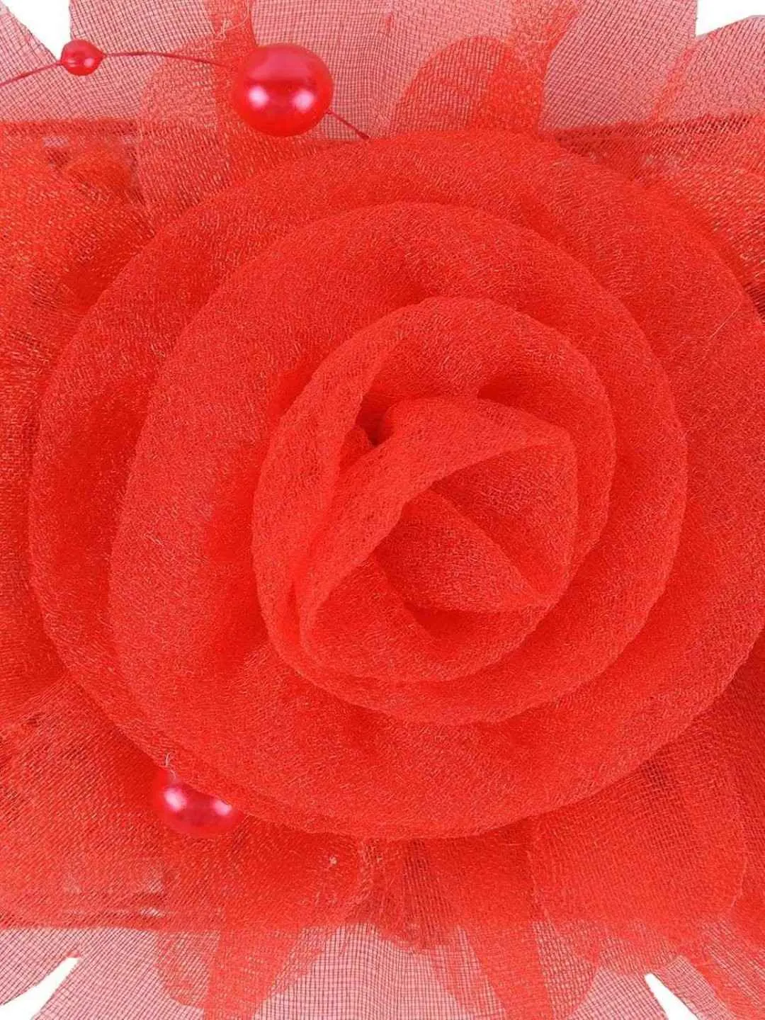 Red Ruffle Flower Infant Headbands