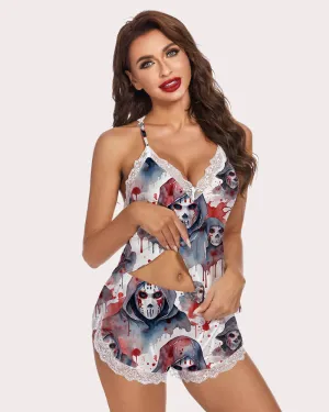 Red Skull Print Pajamas Sets