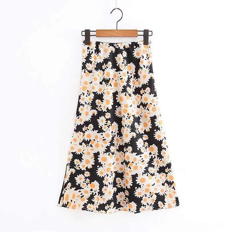Retro Elastic Band  High Waisted Leopard Print Midi Skirt
