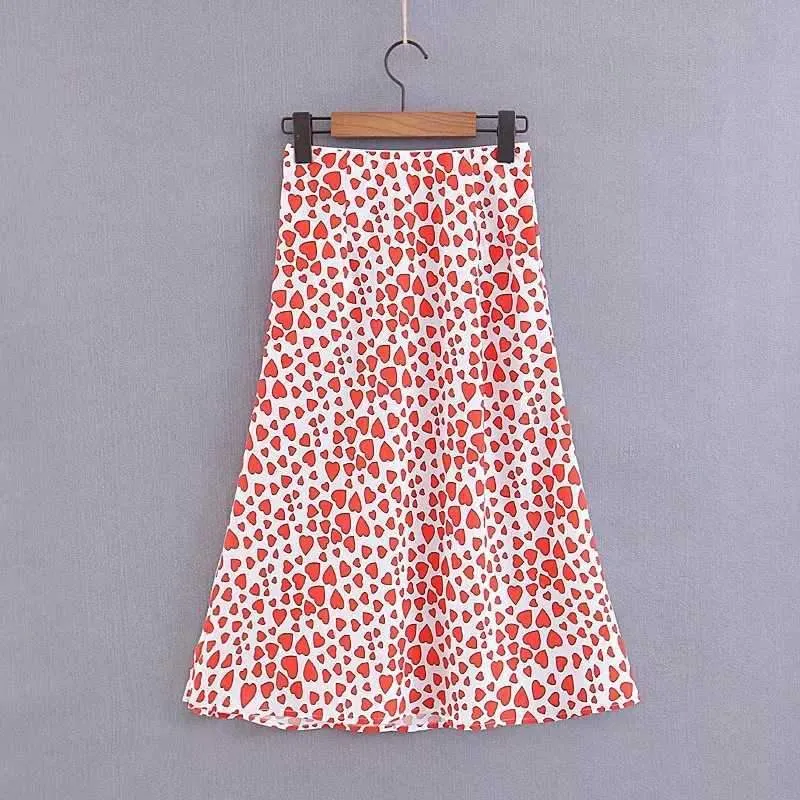 Retro Elastic Band  High Waisted Leopard Print Midi Skirt