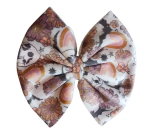 Retro Skull Velvet Bow