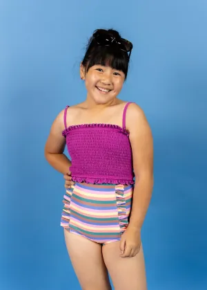 Retro Stripe | Youth Down in Front Ruffle Bottoms