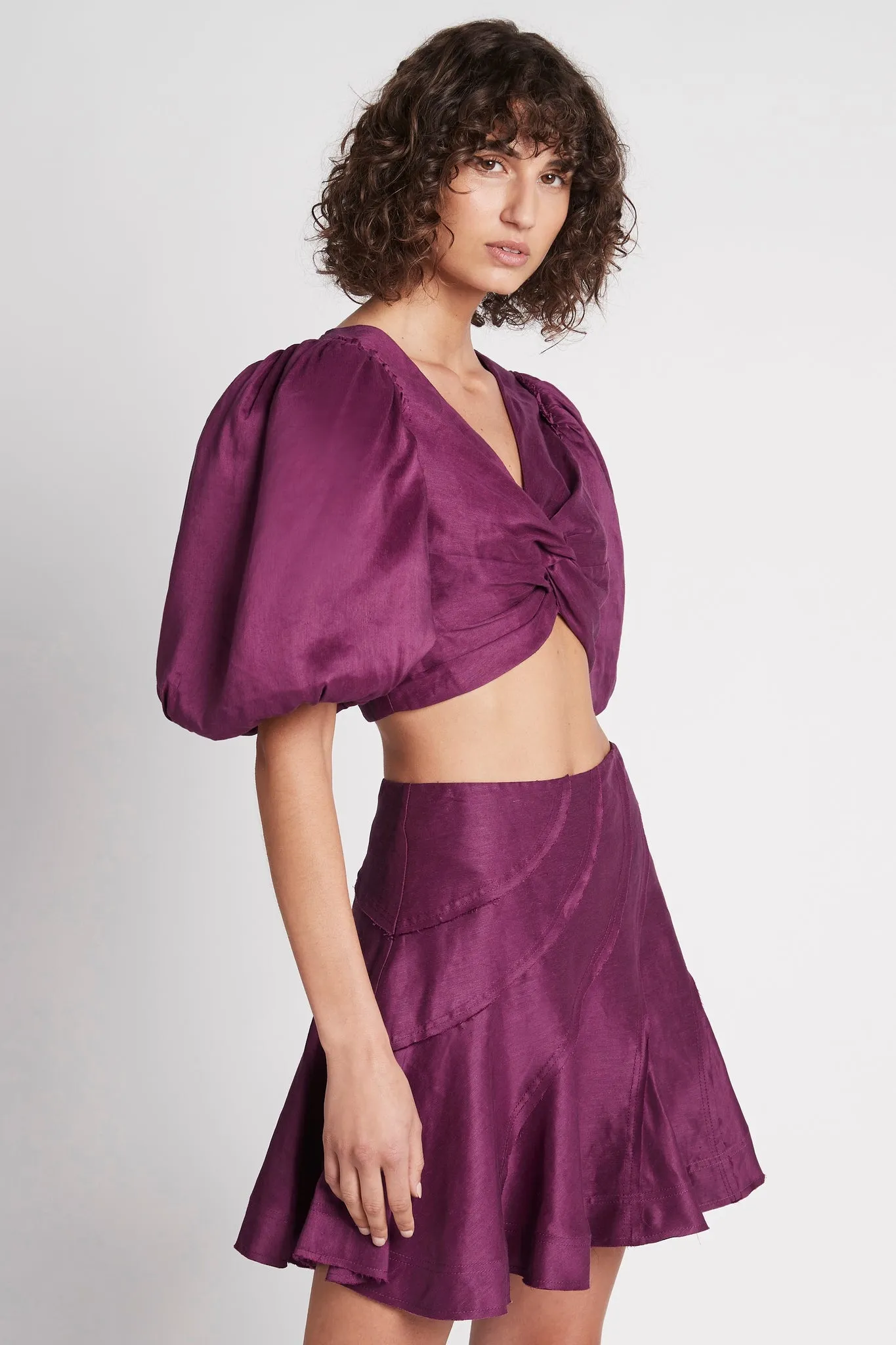 Reverb Puff Sleeve Cropped Top