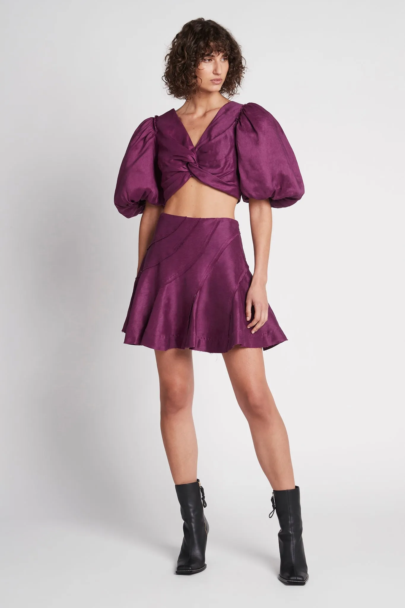 Reverb Puff Sleeve Cropped Top