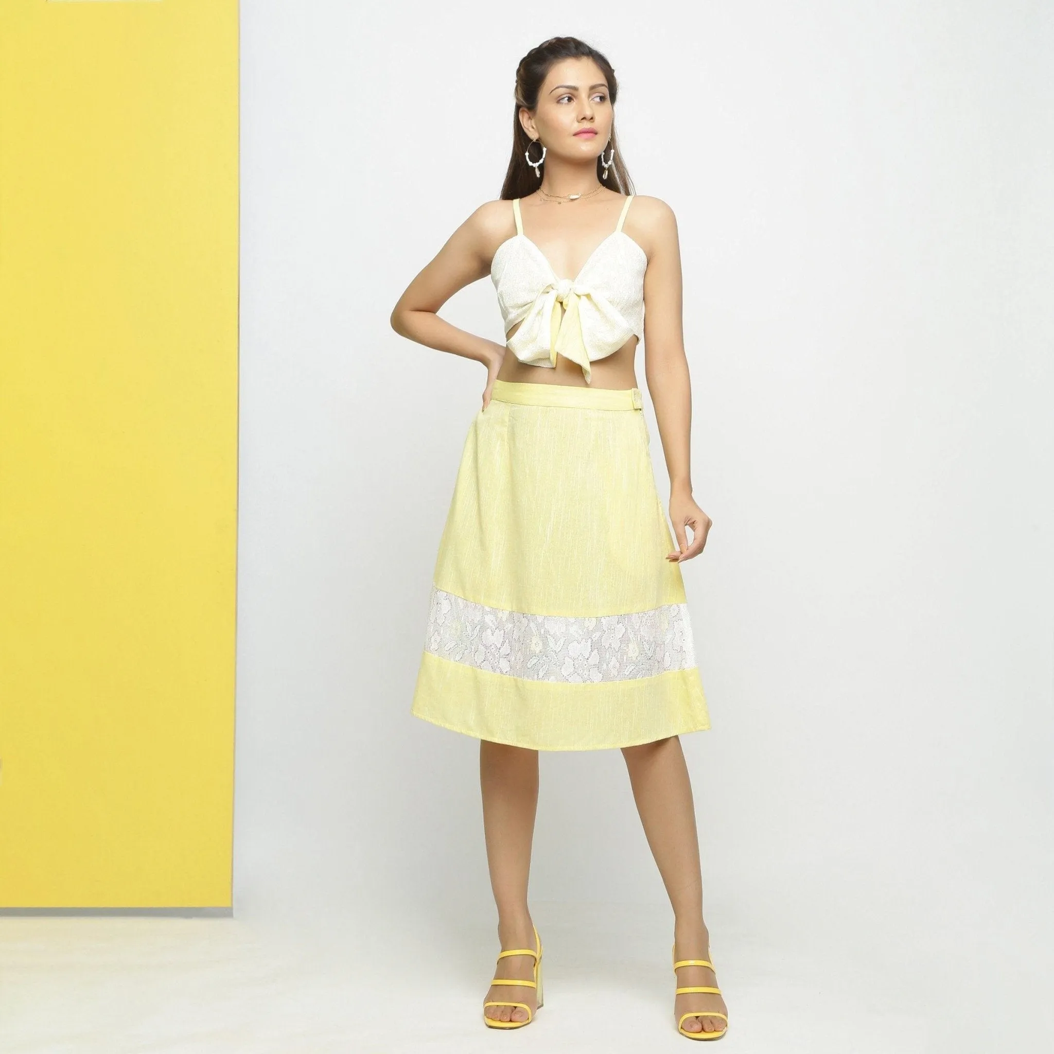 Reversible Cotton Lace Strap Sleeve Tube Top