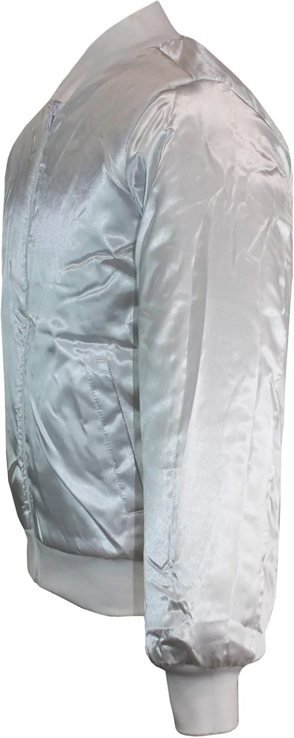 Reversible Men's Bomber Jackets Never Accept The Easy Life Graphic Print White