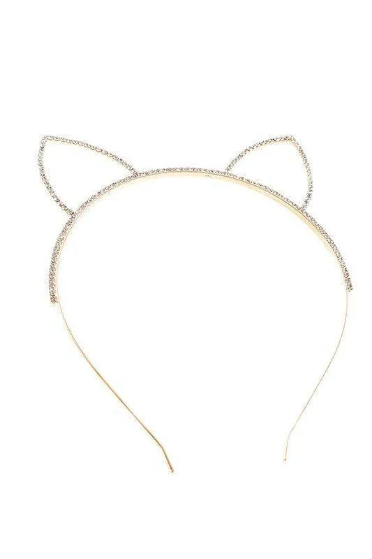 Rhinestone Cat Ears Headband