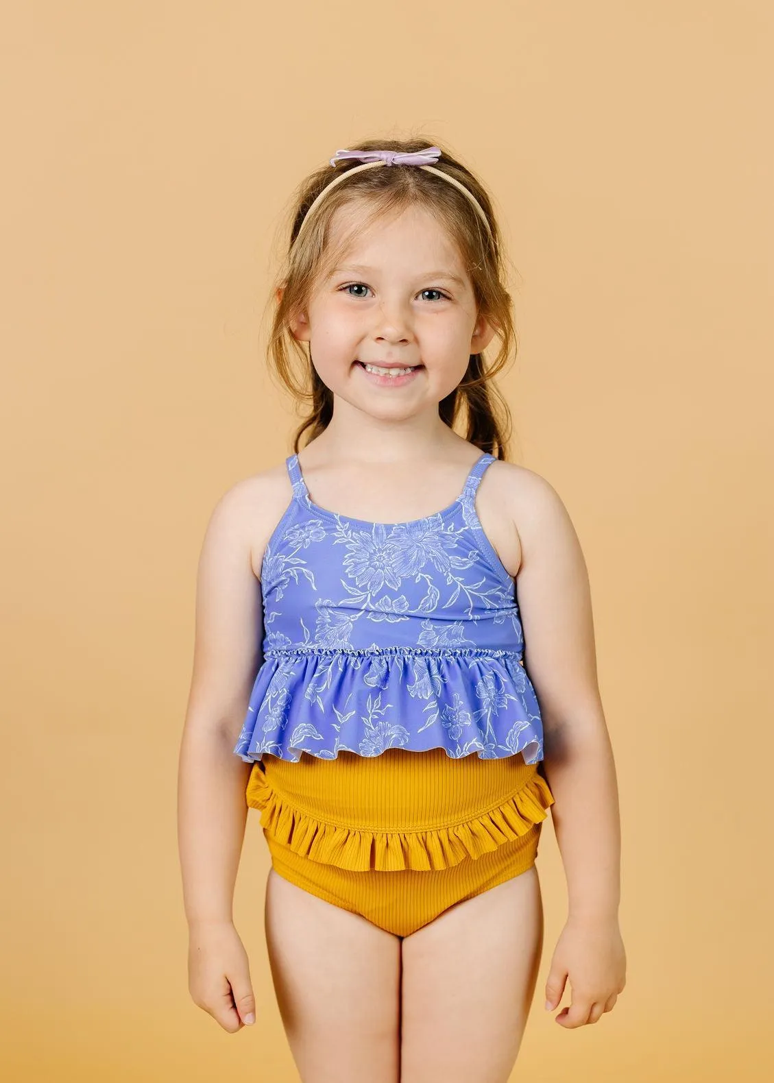 Ribbed Golden | Mini Mid-Ruffle Bottoms