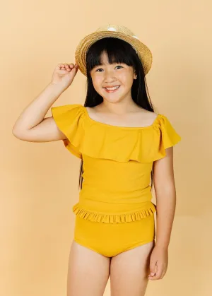 Ribbed Golden | Youth Mid-Ruffle Bottoms