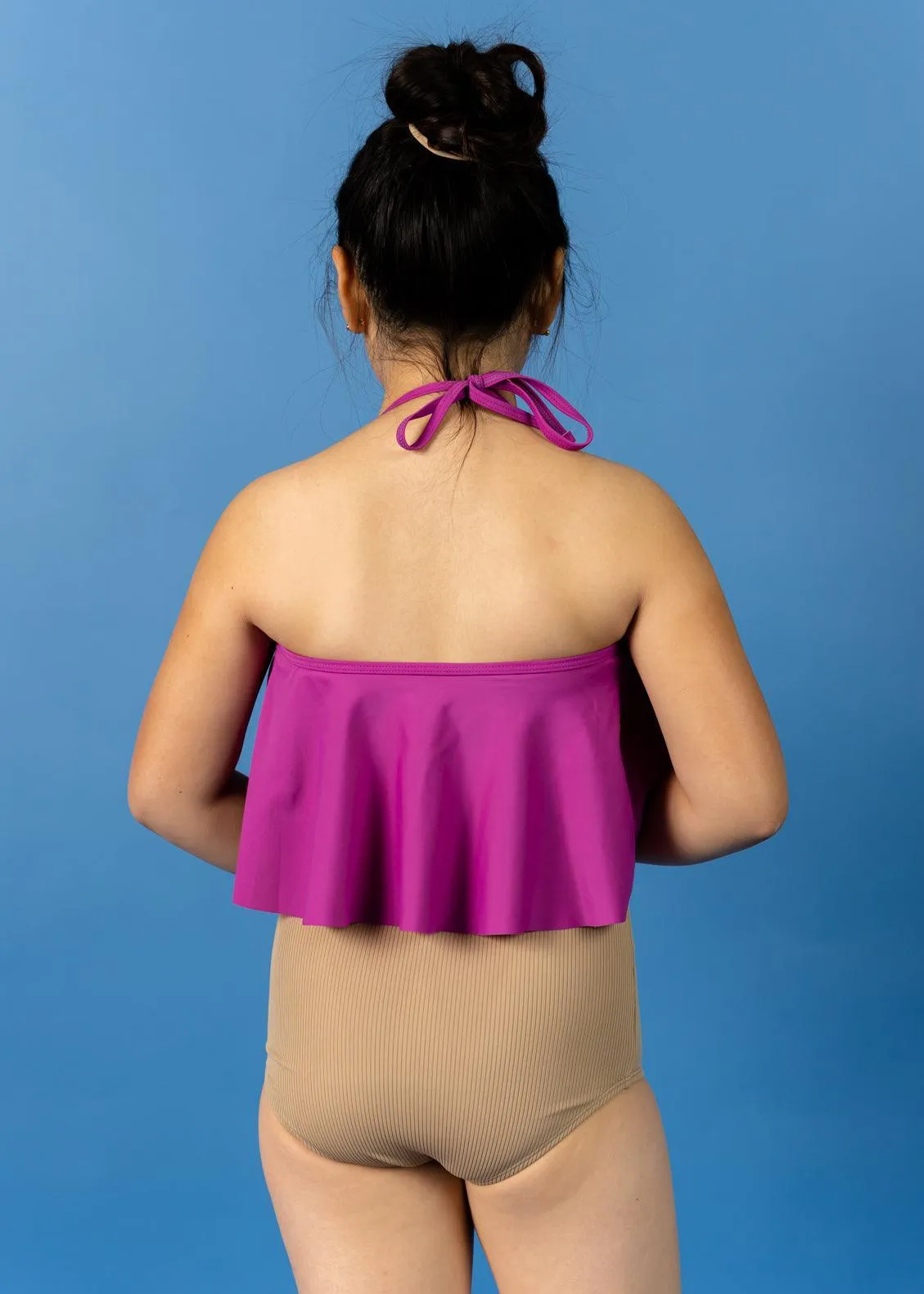 Ribbed Sand Brown | Youth High-Waisted Bottoms