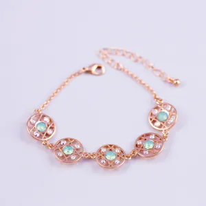 Rose Gold & Pacific Opal Hugs and Kisses Multi Link Bracelet
